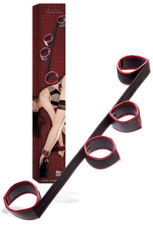 Adam and Eve 24.5" Spreader Bar with Vegan Leather Ankle & Wrist Cuffs