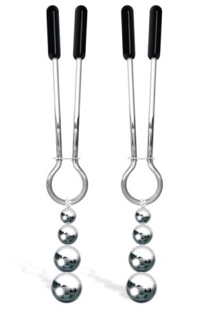 Adam and Eve Naughty Nipple Clips with Weighted Beads