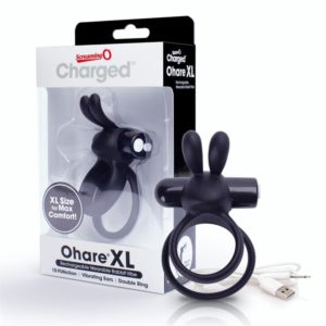 Charged - Ohare XL Rechargeable Rabbit Vibe Cockring by Screaming O (Black)