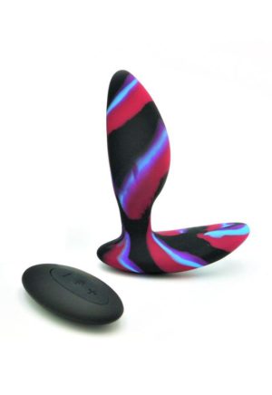 Colourful Camo Idyllic Remote-Controlled Butt Plugs - Camo Purple