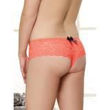 Dreamgirl Plus Size Coral Lace Bow Detail Crotchless Knickers