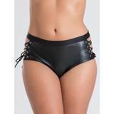 Lovehoney Fierce Leather-Look Lace-Up Crotchless Shorts