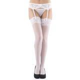 Lovehoney White Sheer Lace Top Thigh High Stockings