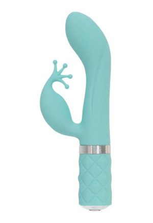 Pillow Talk - Kinky - Rabbit and Clitoral Vibe - Teal
