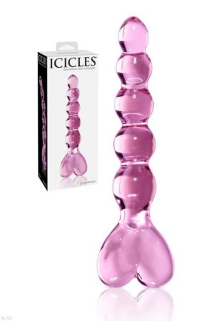 Pipedream 6" Noduled Glass Dildo with Heart Handle
