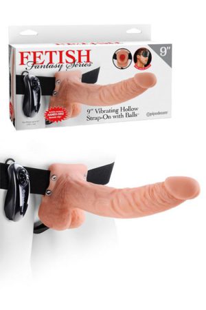 Pipedream 9" Vibrating Realistic Hollow Strap-On