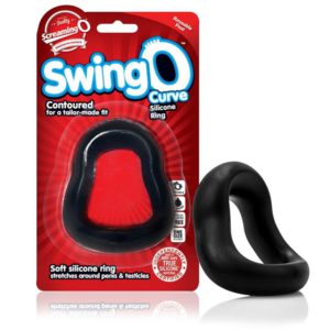 SwingO - Curved Silicone Cock Ring by Screaming O (Black)