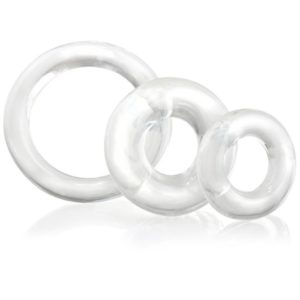 The RingO Cock Ring 3 Pack by Screaming O - Clear
